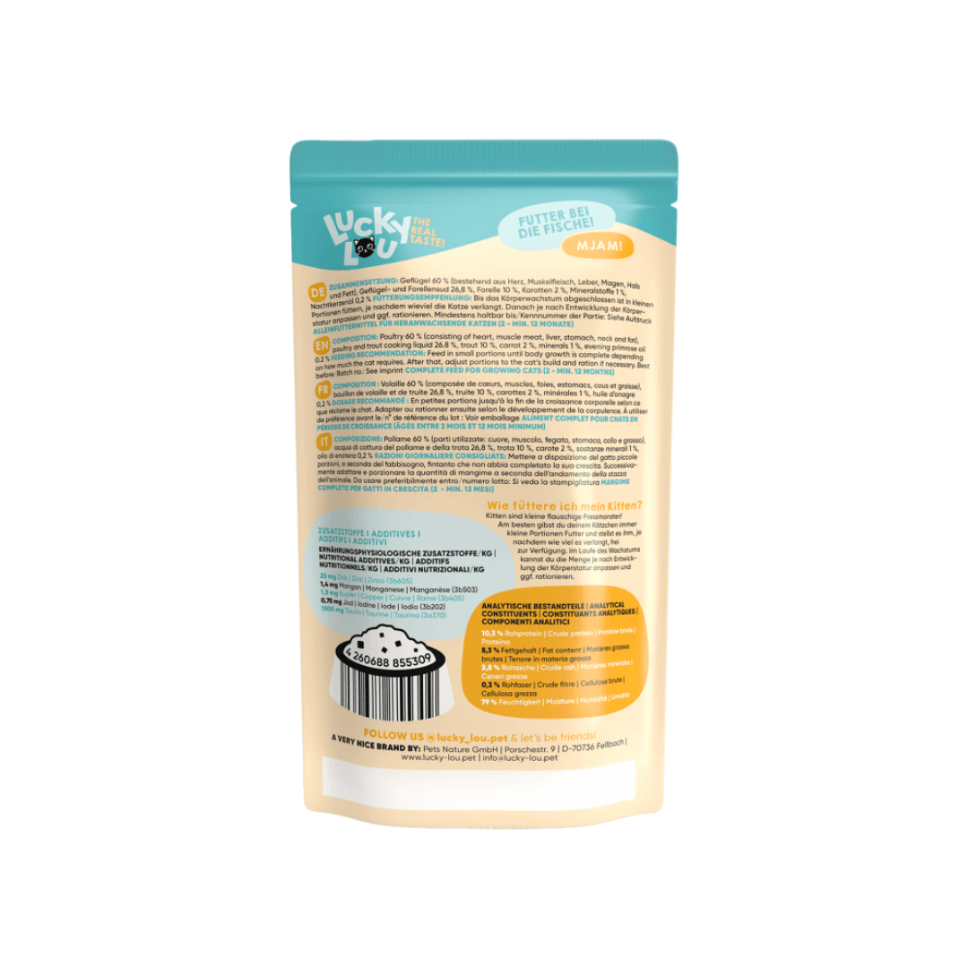 Lucky Lou LS Kitten siipikarja ja taimen 125 g