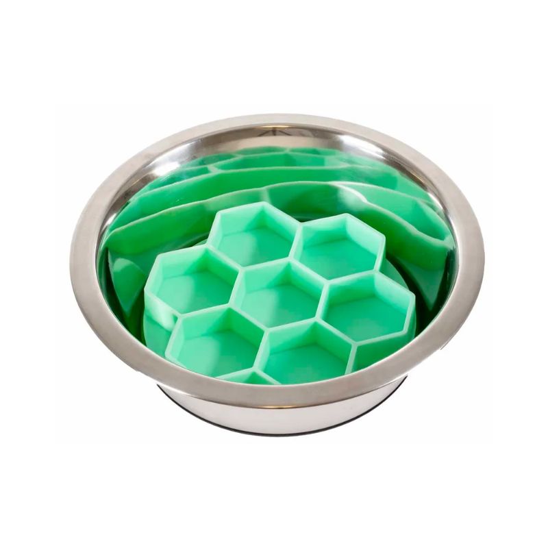 Ozami Slow Feeder Bowl Insert Hexagon, vihreä