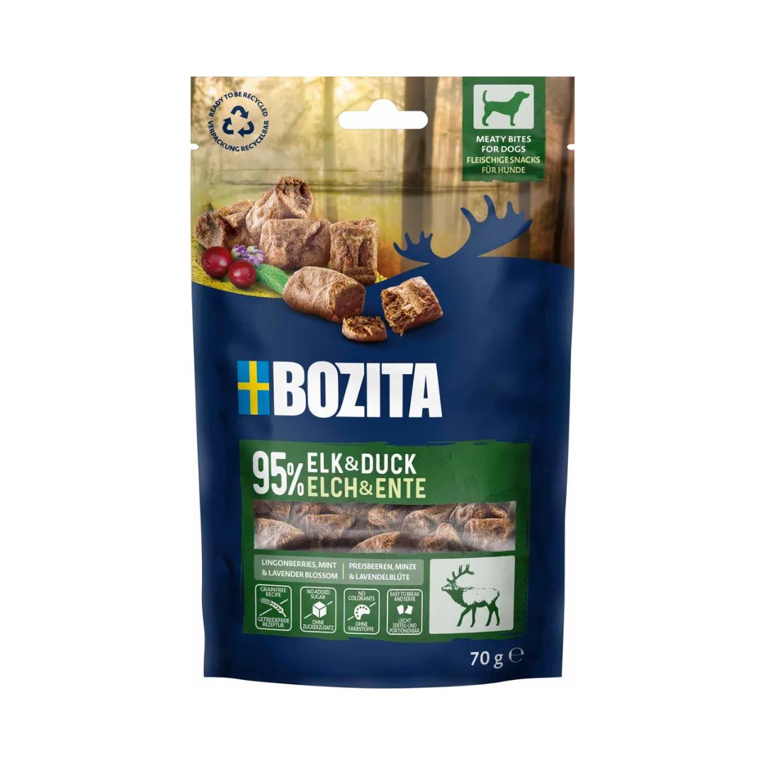 Bozita Snacks Meatybites hirvi ja ankka 70 g