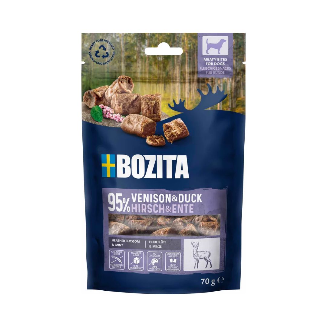 Bozita Snacks Meatybites peura ja ankka 70 g