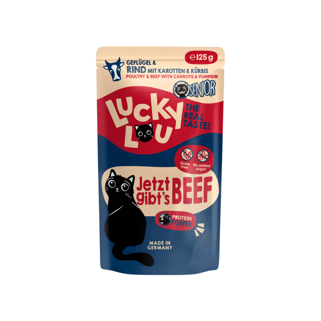 Lucky Lou LS Senior siipikarja ja nauta 125 g