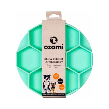 Ozami Slow Feeder Bowl Insert Hexagon, vihreä