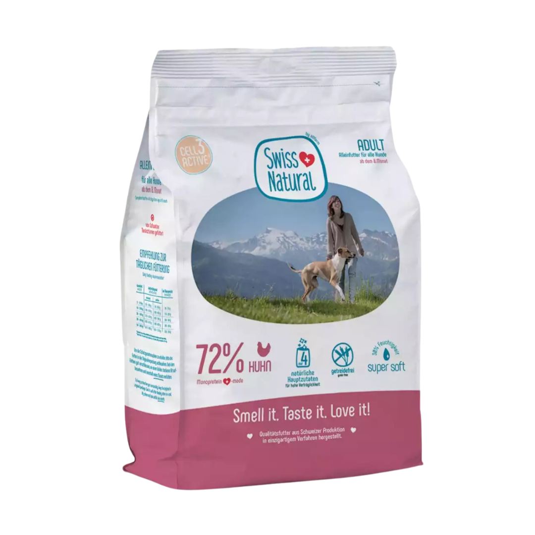Swiss Natural Soft Adult kana 4 kg koiran puolikostea täysravinto