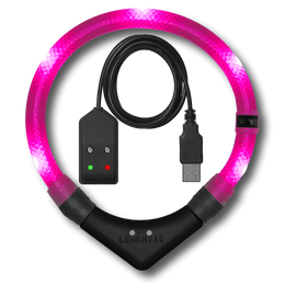 Leuchtie Easy Charge ladattava koiran valopanta, hot pink