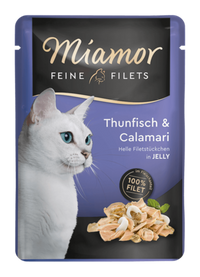 Miamor Feine Filets Tonnikala ja Mustekala hyytelössä 100 g kissan märkäruoka