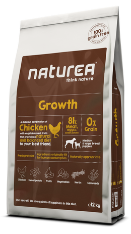 Naturea Growth 12 kg viljaton koiran kuivaruoka