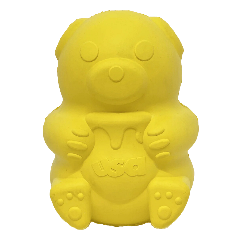 SodaPup Honey Bear täytettävä aktivointilelu lemmikille, keltainen