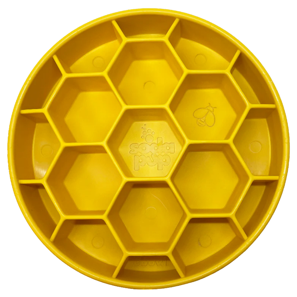SodaPup Honeycomb koiran ahmimisenestokuppi, keltainen